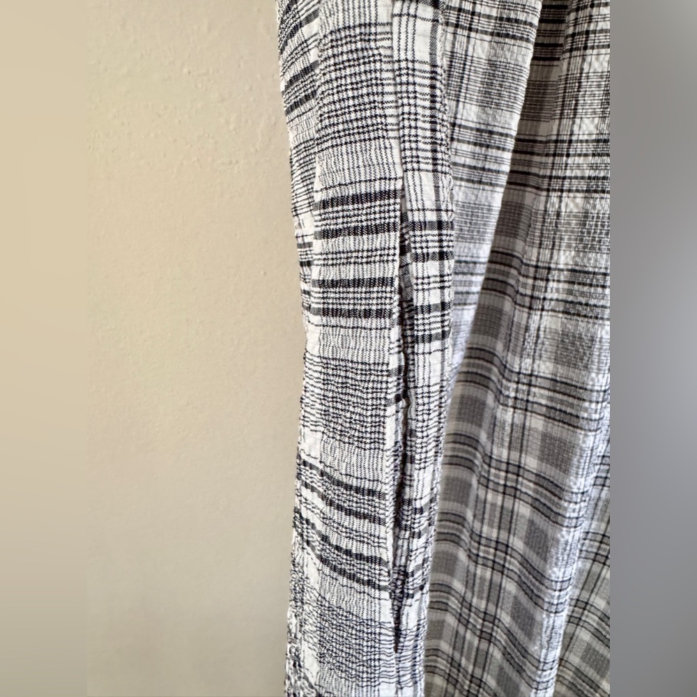 Show Me Your Mumu Leo Button Down Tunic Windowpane Plaid Large Pockets - Picture 8 of 9